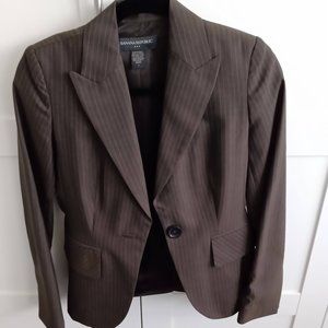 Banana republic women's 2 piece pant suit brown pinstripe
